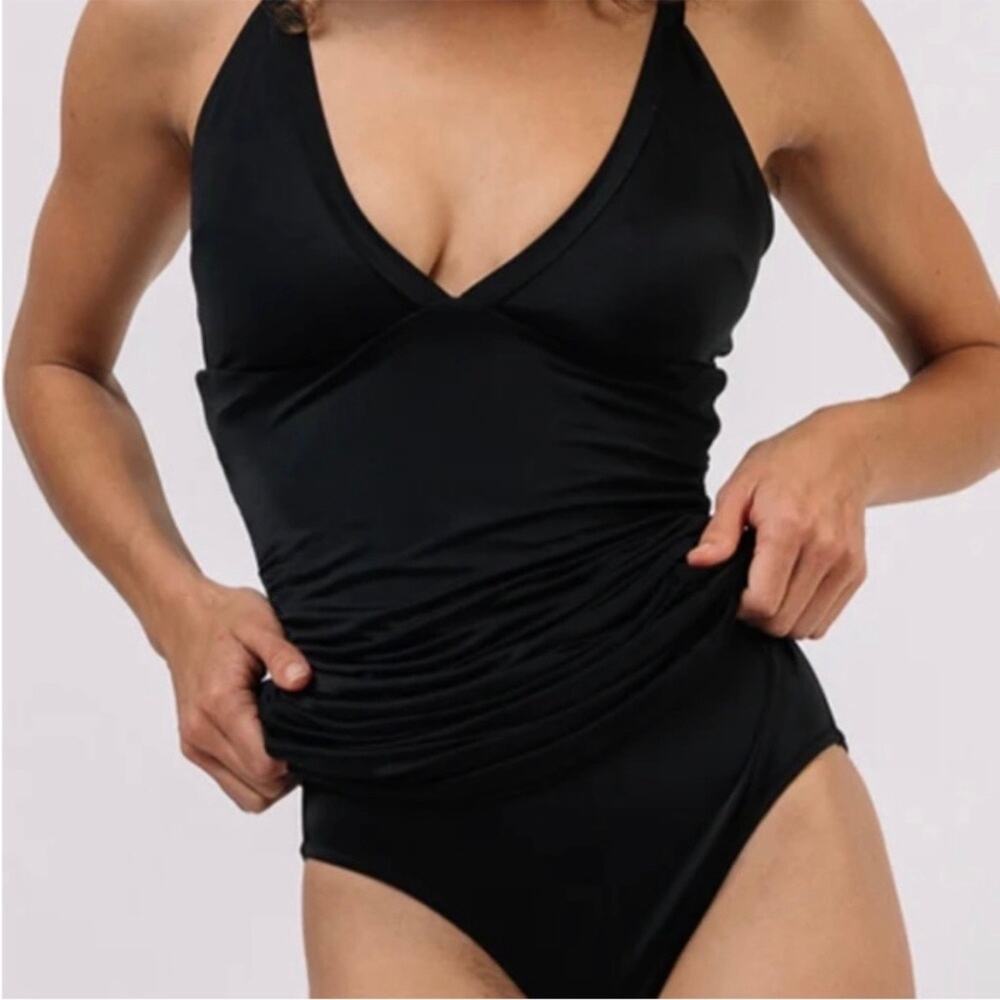 HAH We Are Hot As Hell It Suits U 1 Piece Swimsuit Black Swimdress Vacay Size M - Picture 9 of 11